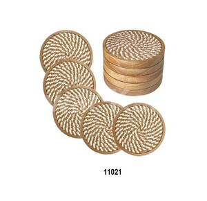 <b>Antique</b> Pure Copper <b>Set</b> of 4 Round Coasters Eco-Friendly 300mm Diameter 10mm Thick for Home & Restaurant Use - Product Image 5