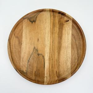 Assiette ronde en bois d'acacia, plateau en bois rond, assiette de présentation en bois pour sandwichs, plats, collations, desserts, nettoyage facile, léger - Product Image 3