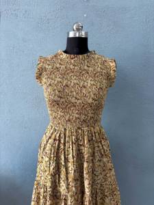 เดรสผ้าฝ้ายพิมพ์ลายดอกไม้แบบบล็อกสำหรับฤดูร้อนเดรสพิมพ์ลายดอกไม้ปรับขนาดได้ - Product Image 2