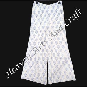 Pantalon Palazzo en pur coton imprimé de blocs indiens Pantalon grande taille Payjama #1 Vente chaude en pantalon et pantalon - Product Image 5