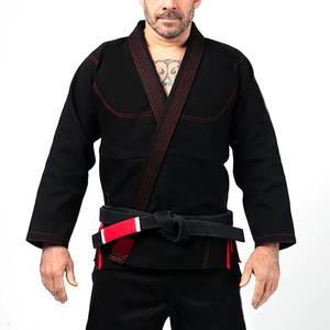 Uniforme de BJJ Negro al por Mayor para Adultos Unisex, 100% Algodón, Logotipo Bordado, Prenda Duradera para Artes Marciales - Product Image 1