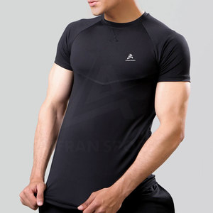 Camiseta de gimnasio transpirable Lisa para hombre, camiseta de manga corta para culturismo, ropa de gimnasio para hombre - Product Image 5