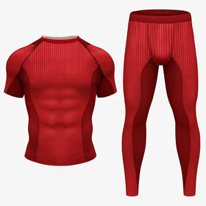 Ensemble Rash Guard Jiu Jitsu Personnalisé à Séchage Rapide et Respirant avec Logo Sérigraphié sur le Devant pour Hommes Manches Longues - Product Image 1