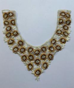 Motifs de cou brodés de luxe pour robes et hauts Décolletés brodés personnalisables pour les fabricants de vêtements qualité 100% - Product Image 5