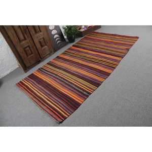 Tapis turc vintage 4,3x8,1 pieds, tapis oriental rouge Kilim - Product Image 2