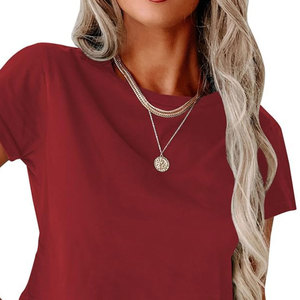 เสื้อยืดเอวลอยสำหรับผู้หญิงผ้าคอตตอนพิมพ์โลโก้แห้งเร็วแขนสั้นระบายอากาศลำลองสำหรับฤดูร้อนเป็นมิตรต่อสิ่งแวดล้อม - Product Image 6