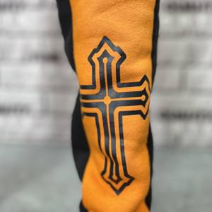 Pantalones de chándal de lana de algodón personalizados de marca, pantalones de panel lateral de alta calidad, pantalones de chándal con estampado completo OEM, pantalones directos de fábrica - Product Image 6