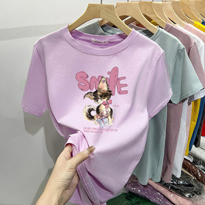 เสื้อครอปเซ็กซี่ลำลองสำหรับผู้หญิงเสื้อยืดเด็กสีขาวแขนสั้นพร้อมดีไซน์ว่างเปล่าผ้าถักสไตล์วินเทจสำหรับงานปาร์ตี้เครื่องแต่งกายแนวสตรีท - Product Image 3