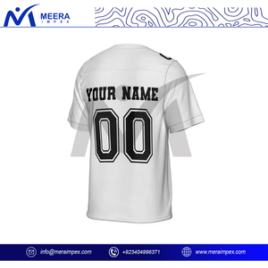 เสื้อยืดฟุตบอลคอวีสำหรับทุกเพศเสื้อฟุตบอลอเมริกันพิมพ์ซับลิเมชันงานตามสั่ง - Product Image 3