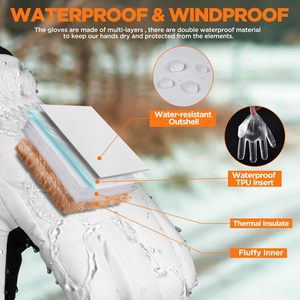 Gants de course professionnels hommes chaud Polyester confort intérieur matériau extensible enduit de tissu résistant à l'eau de qualité supérieure - Product Image 5