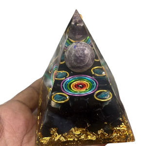 พีระมิดออร์กอนทัวร์มาลีนสีดำแกะสลักทรงกลมอะเมทิสต์ |   ฮวงจุ้ยที่แข็งแกร่ง ปกป้อง พลังงานที่สงบ ป้องกันคลื่นแม่เหล็กไฟฟ้า ตกแต่งทางจิตวิญญาณ - Product Image 1