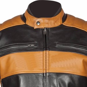 Chaqueta de moto de cuero genuino para hombre de tarifa razonable, ligera, de alta calidad, impermeable, transpirable, manga completa, diseño frontal - Product Image 3