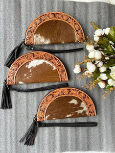 กระเป๋าคลัทช์หนังขนเฟอร์สีน้ำตาลสำหรับผู้หญิงมีสไตล์แบบตะวันตกกระเป๋าถือหนังเครื่องมือขายดีมีเอกลักษณ์ - Product Image 2