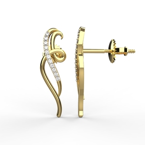 ต่างหูเพชร avarta 18K สำหรับผู้หญิงและผู้หญิง - Product Image 1