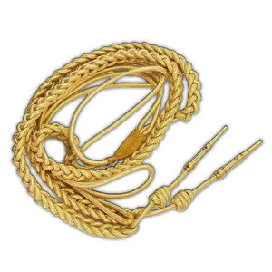 Badges Hamza Bandoulière Aiguillette en fil d'or fait à la main Taille personnalisée Accessoires d'uniforme de haute qualité avec logo personnalisé - Product Image 3