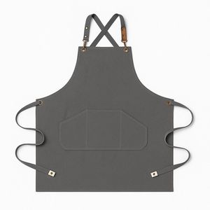 Tablier en toile de cuir uni avec poches et fermeture à pression, logo personnalisé pour chef et personnel, utilisation dans les restaurants et bars - Product Image 3