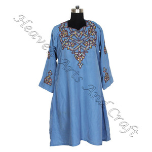 BDR050 vraies femmes portent Balochi Kuchi robe imprimé fleuri Kuchi haut/tunique/Kurta fait à la main bohème Unique robe Vintage fait à la main - Product Image 3