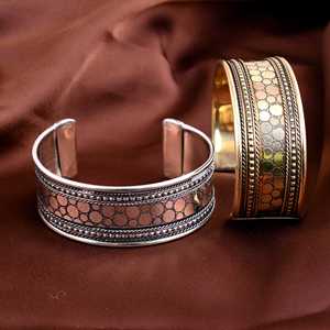 Beaux bracelets en laiton unisexe bijoux faits à la main avec chaînes incluses cadeau chrétien taille réglable en vrac en gros - Product Image 3