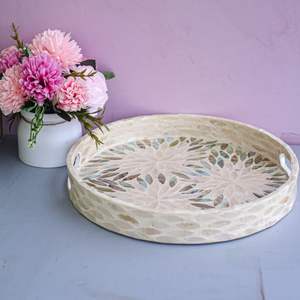 Plateau de service rond en bois de haute qualité avec vadrouille vaisselle artisanale pour décor de restaurant vente en gros du prix du Vietnam - Product Image 4