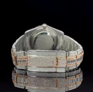 Urban Executive <b>Mens</b> Quartz Moment Timepiece with Moissanite Diamond Finish Luxury Business Wear Night Party Fashion - Product Image 4