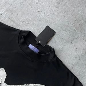 OEM personalizado Unisex Vintage 300 Gsm peso pesado algodón camisetas apenado bordado de gran tamaño recortada camiseta hombres - Product Image 5