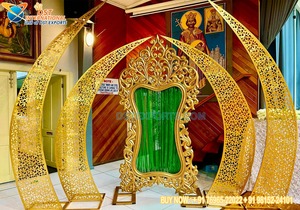 Décor de panneau de toile de fond Mehraab de style arabe Panneaux en métal de toile de fond de style Mehrab Arches en métal de mariage faciles à assembler - Product Image 6