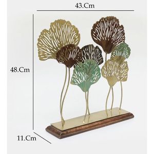 Metal Multicolor Lina 7 Ginko Leaf Decoración De Mesa - Product Image 2