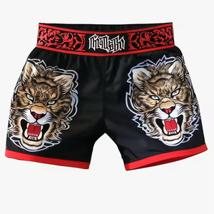 กางเกงมวย MMA ผ้าฝ้ายและโพลีเอสเตอร์แบบยูนิเซ็กซ์สั่งทำพิเศษปี 2025 ขายส่ง แห้งเร็ว ระบายอากาศได้ดี สำหรับมวยไทย - Product Image 2
