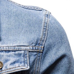 Vestes Denim Décontractées pour Printemps et Automne en Coton, Couleur Unie, Jeans à Simple Boutonnage, Veste Slim Fit - Product Image 3