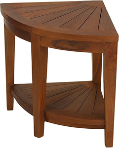 Mesa de Ducha Esquinera de Madera de Teca Sólida con Estante Inferior, Soporte para Baño y Spa, para Villas, Resorts y Hoteles, Fabricante de Indonesia - Product Image 3