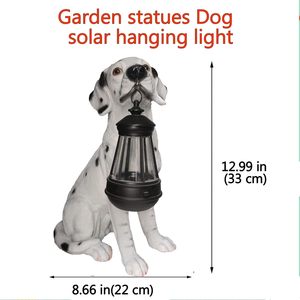 Solaire IP65 LED Suspendu Chien Statue Ornement Résine Artisanat Jardin Statue pour Cour et Cour Entrée Décoration - Product Image 4