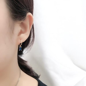 ต่างหูห่วงควอตซ์อัญมณีสีเงินสเตอร์ลิงขนาดเล็กต่างหูห่วงสำหรับงานปาร์ตี้ - Product Image 3