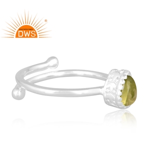 Hot Selling Fine Sterling Silver Natural <b>Peridot</b> Gemstone Stackable <b>Ring</b> Custom Jewelry Manufacturer - Product Image 3