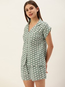2024 nouveau pyjama imprimé traditionnel ensemble vêtements de nuit pour femmes robe de nuit confortable imprimé pyjamas - Product Image 3