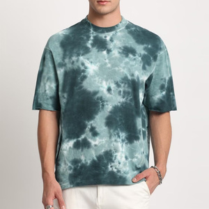 Camisas personalizadas de verano con tinte de corbata para hombres, producción OEM de tela de algodón transpirable con impresión de logotipo y marca de etiqueta privada - Product Image 1
