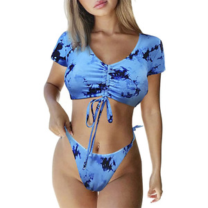 Nouvel Arrivage Ensemble Bikini 3 Pièces Femme Dos Nu Taille Haute Imprimé Animal Séchage Rapide Respirant Logo/Taille/Couleur Personnalisables - Product Image 3