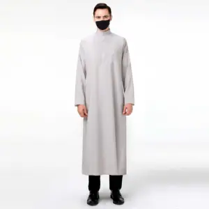 New Plain Custom Design Islamic Thobes Jubbah For Mens Wholesale High Quality 2024 Arabic Thobe Manufacture In Pakistan r