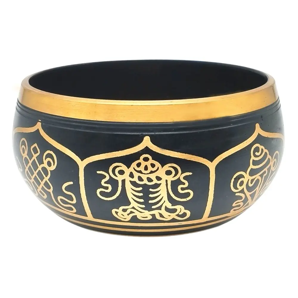 Premium Tibetan Brass Klangs chale mit acht glück verheißen den Zeichen Design für Meditation