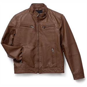 New 2025 Hot Selling OEM Customized Outdoor Vintage Waterproof Men's Leather Jacket Stand Front Windproof Thick <b>Winter</b> Design - Product Image 4