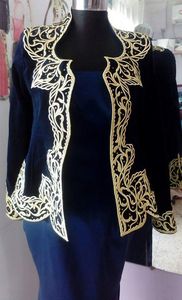 BEAUTIFUL----EVENING PARTY-WEAR JACKET ON VELVET FABRIC WITH EMBELLISH OF CRYSTAL BEADS, RESHAM WORK @ 2022 - Product Image 2
