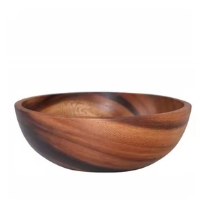 Saladiers rustiques en bois fabriqués à la main, durables, sans danger pour les aliments, parfaits pour le service de cuisine ou la décoration intérieure des bols de vaisselle en vrac - Product Image 2