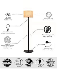 Lampe de chevet rustique en noyer décorative, style moderne, antique, industriel, vintage, minimaliste, avec abat-jour en tissu multicolore, vente en gros - Product Image 6