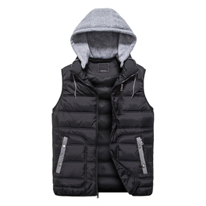 Soft shell hommes capuche Puffer gilets vêtements d'extérieur gilet d'hiver pour hommes léger coupe-vent à capuche gilet pour Golf course - Product Image 3