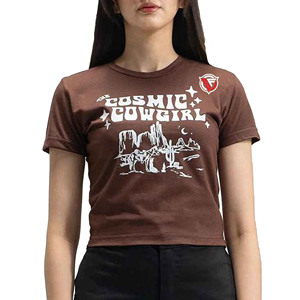 เสื้อครอปผ้าฝ้ายระบายอากาศแขนสั้นลำลองสำหรับผู้หญิงใส่ฤดูร้อนมีโลโก้และสีตามสั่ง - Product Image 4