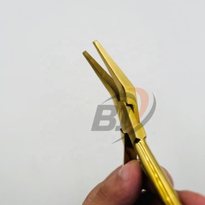 Alicates de Acero Inoxidable para Extensiones de Cabello con Micro-Lenços, Alicates Curvos y Planos, Alicates de Plasma Dorados para Peinado - Product Image 6