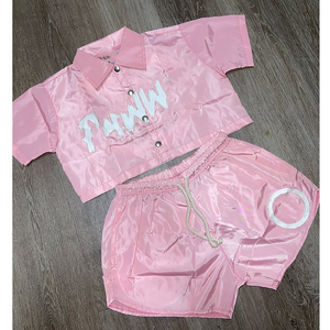 Ensemble de survêtements coupe-vent personnalisés 2 pièces Survêtement en nylon uni surdimensionné pour homme et femme - Product Image 3