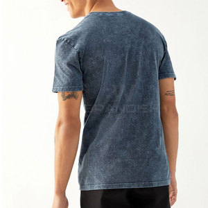 Camiseta de alta calidad de manga corta 100% algodón para hombre, camiseta de lavado ácido, Camiseta holgada con logotipo personalizado impreso para hombre - Product Image 3