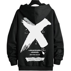 Meilleure vente de 100% coton à manches longues épaule pente col rond imprimé confortable grande taille pull à capuche pour hommes - Product Image 6