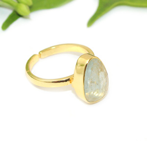 แหวนทองเหลืองชุบทอง24K สไตล์โบฮีเมียนสำหรับผู้หญิง - Product Image 2