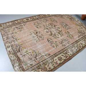 Vintage Large Rug, 5.7x8.4 ft Turkish Rug, <b>Red</b> Ikat <b>Wool</b> Rug - Product Image 2